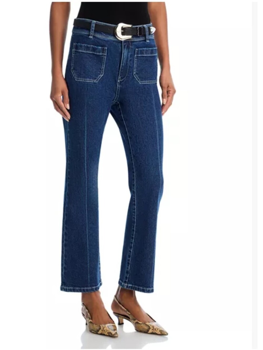 cinq a sept dorothea front patch pocket jeans oceane ivory contrast crease 6 NWT